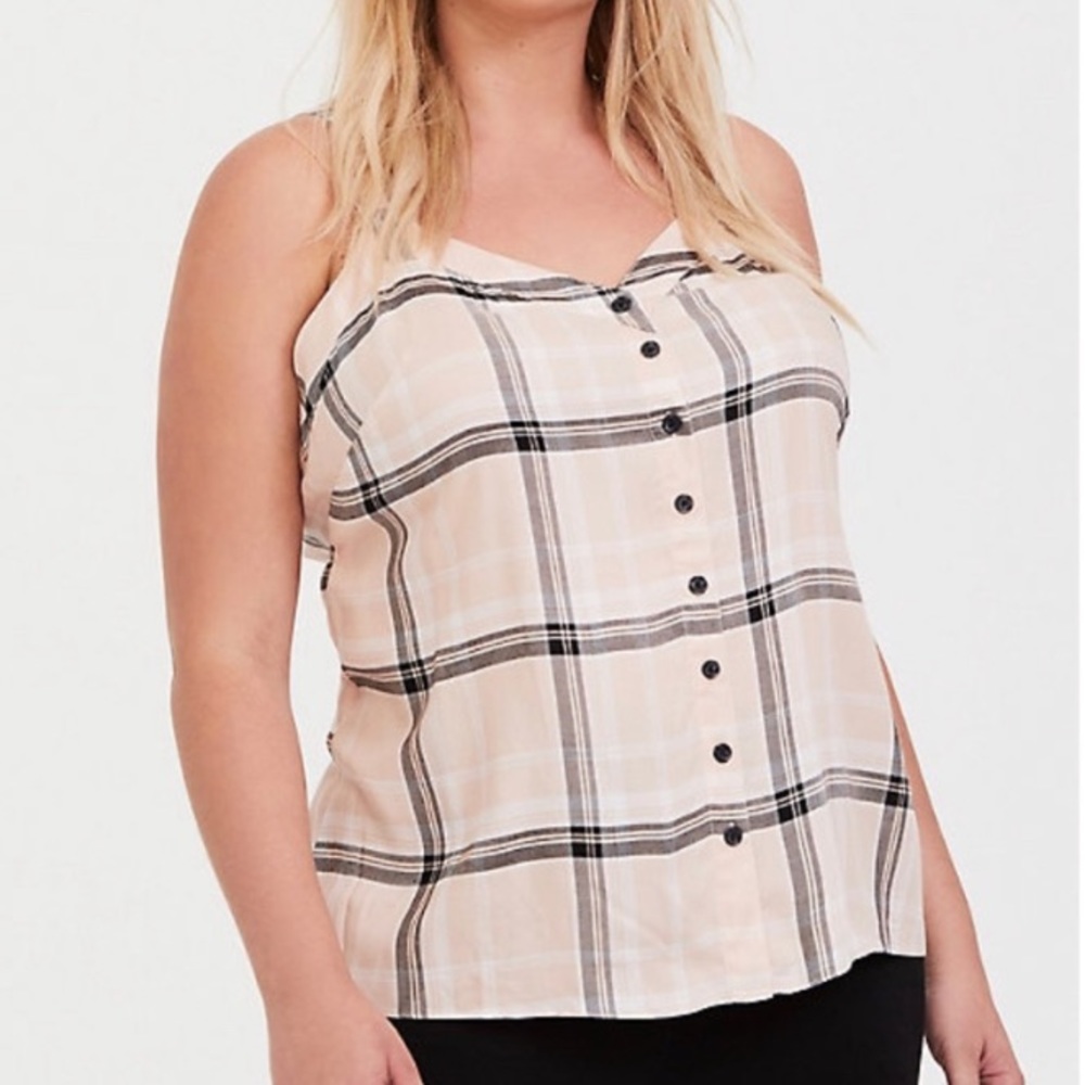 Torrid Blush and Black Plaid Cami